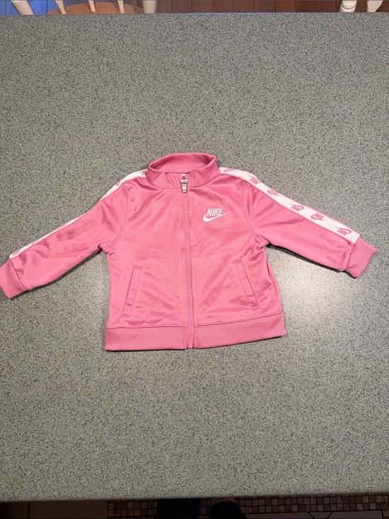 Nike Other - Nike Pink Girls' Zip Track Jacket with White Logo Tape